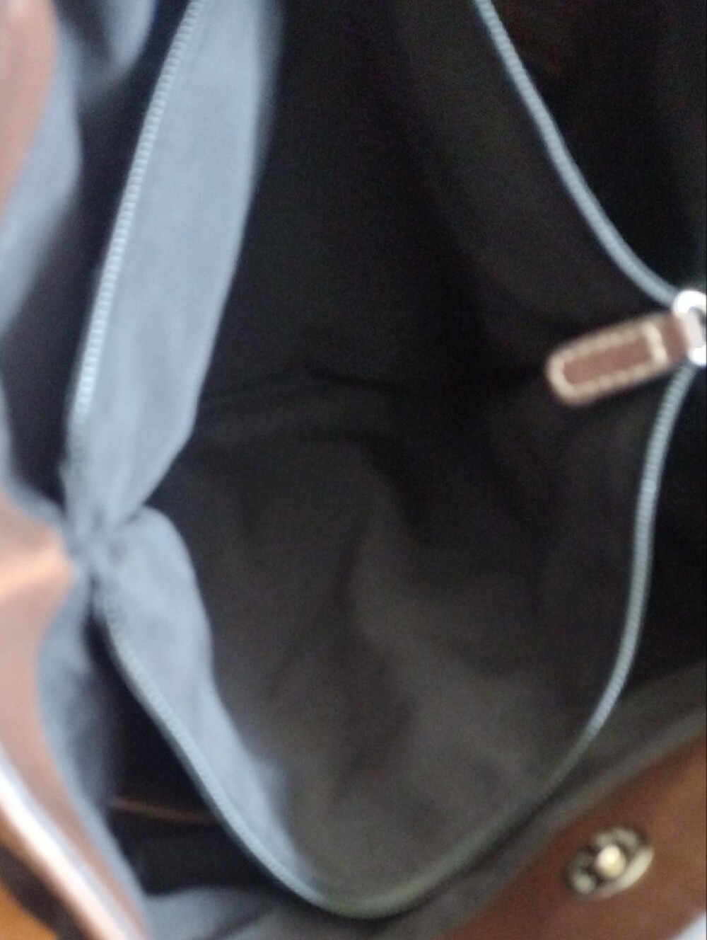 Wilsons Leather Vintage Black Canvas & Brown Leather Bucket Bag - Picture 12 of 13